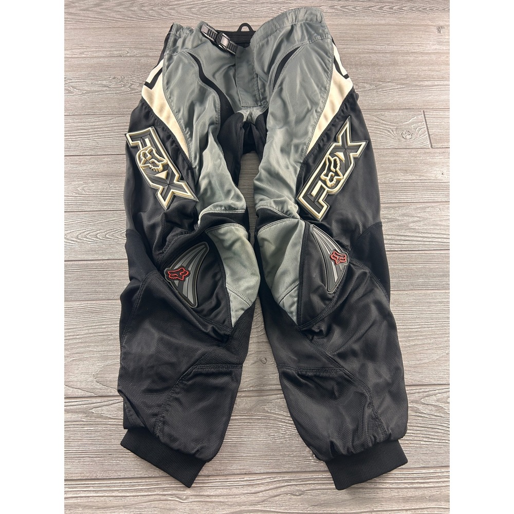 Fox Racing 180 Motocross Pants Black Grey Youth Kids Dirt Bike Gear 28 Waist